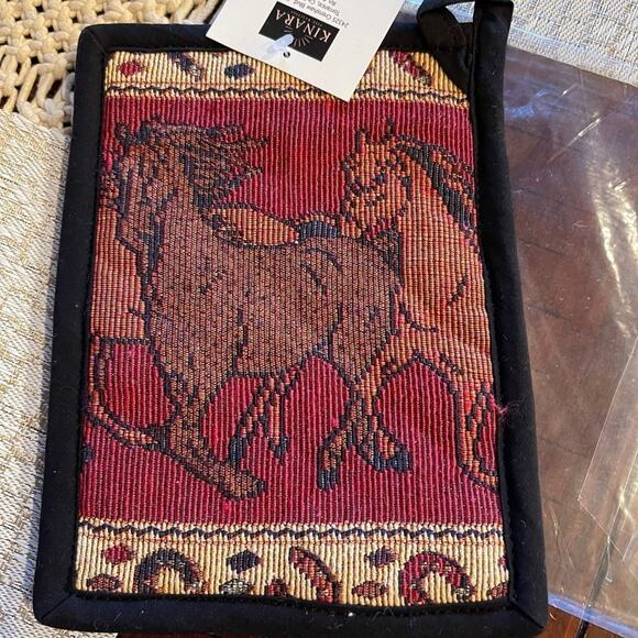 Kinara running Horses tapestry pot holder NEW in package - Picture 4 of 6